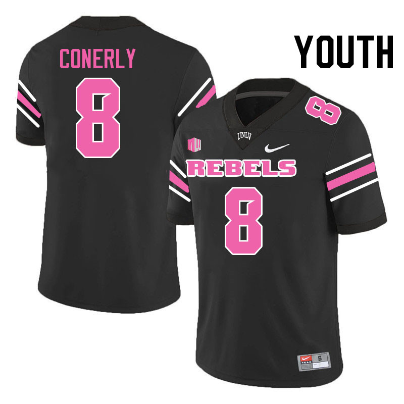 Youth #8 Timothy Conerly UNLV Rebels College Football Jerseys Stitched-Black
